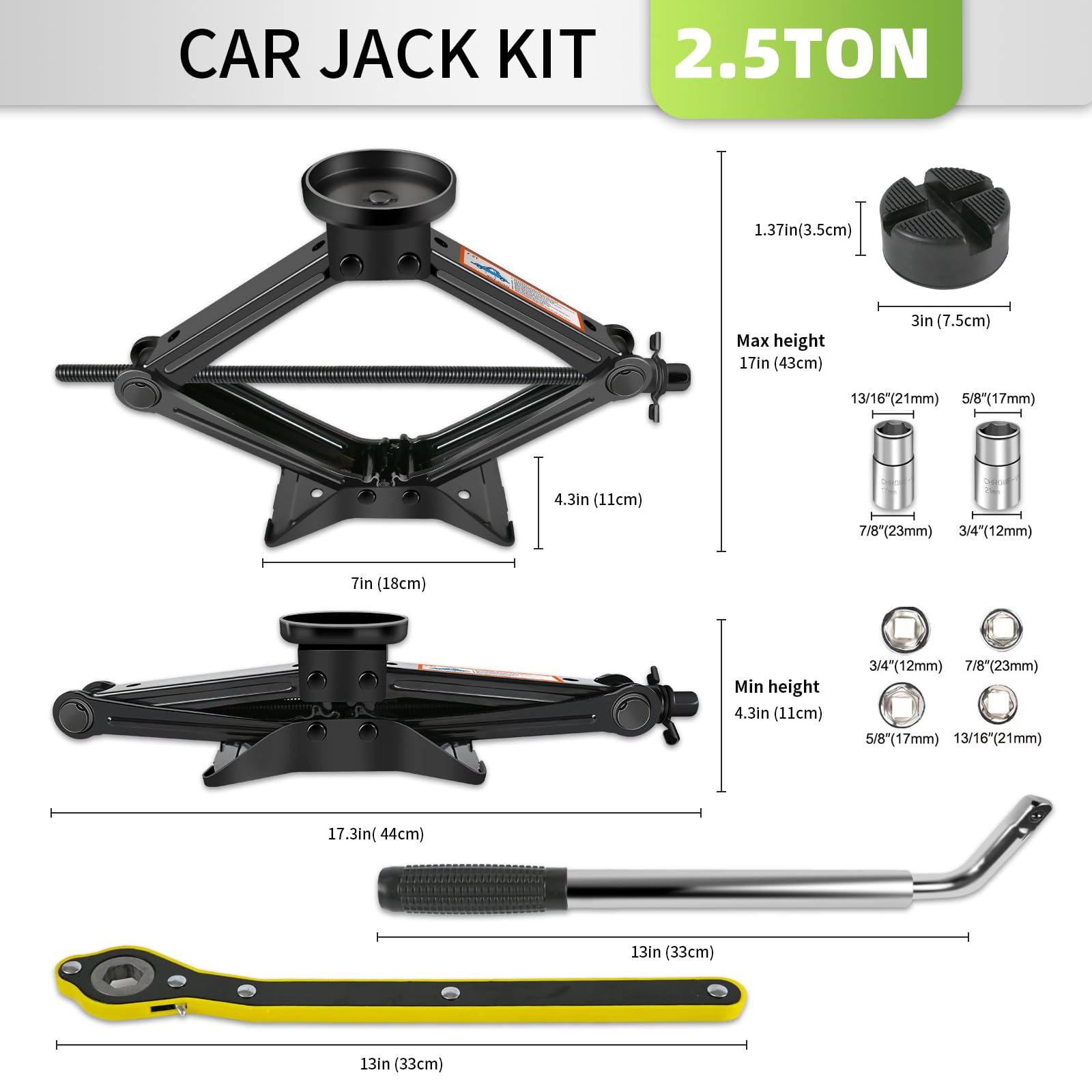 Baffixit rubber jack pad protects car finish during lifting operations.