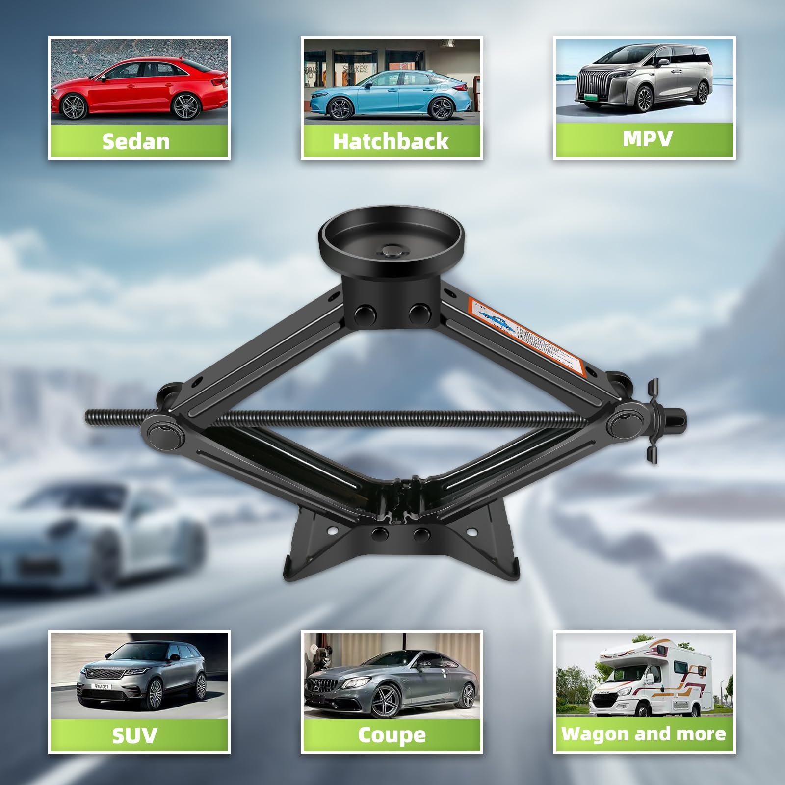 Baffixit universal kit works with sedans, SUVs, and MPVs for emergencies.