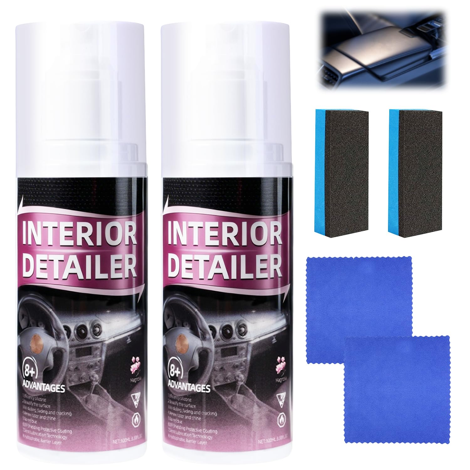 Bagistes interior cleaner 15oz bottle cleans dashboards for a refreshed cabin look.