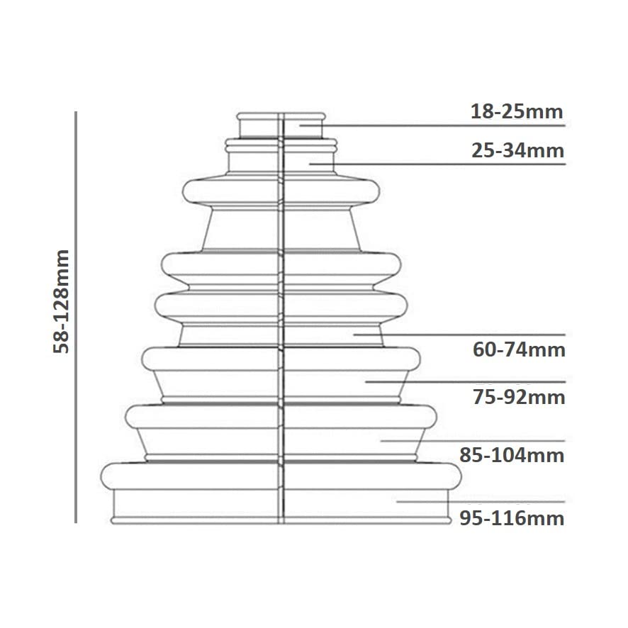 Stretchable boot material from Bailcast CVS18 adapts to most CV joints.
