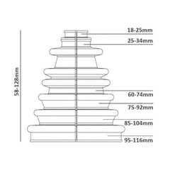 Stretchable boot material from Bailcast CVS18 adapts to most CV joints.