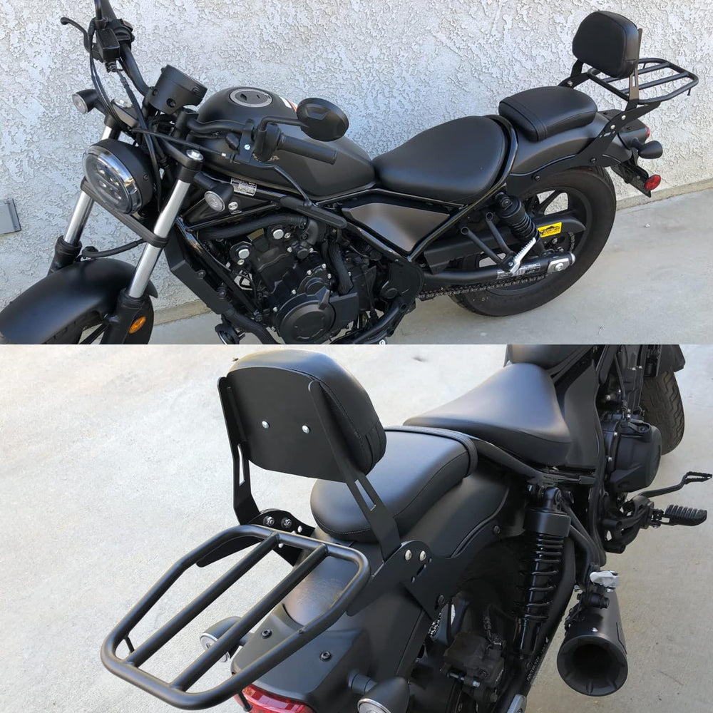 BAIONE Worldmotop backrest attachment with bracket on Honda CMX