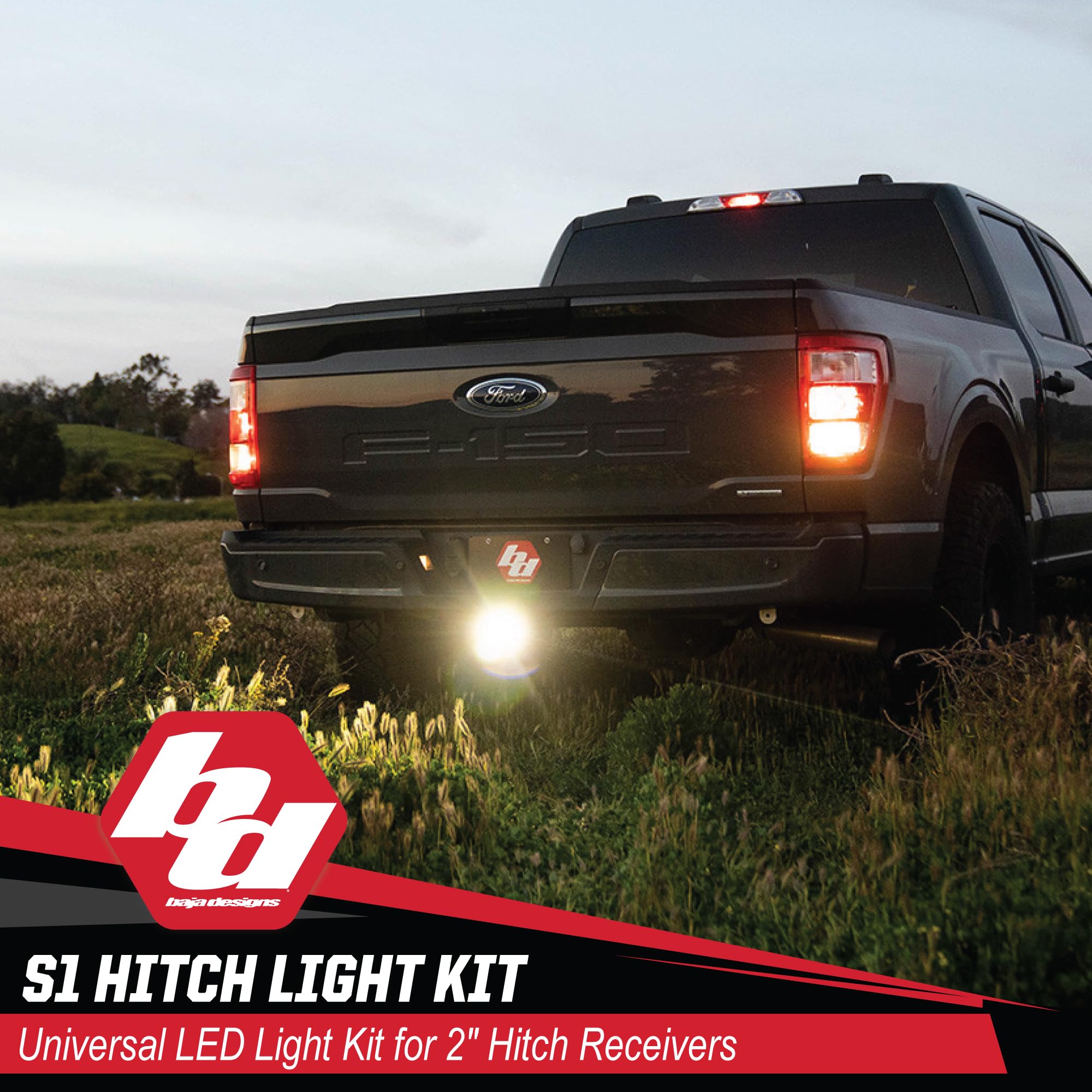 Baja Designs S1 hitch light kit with trailer harness enables plug-and-play installation.
