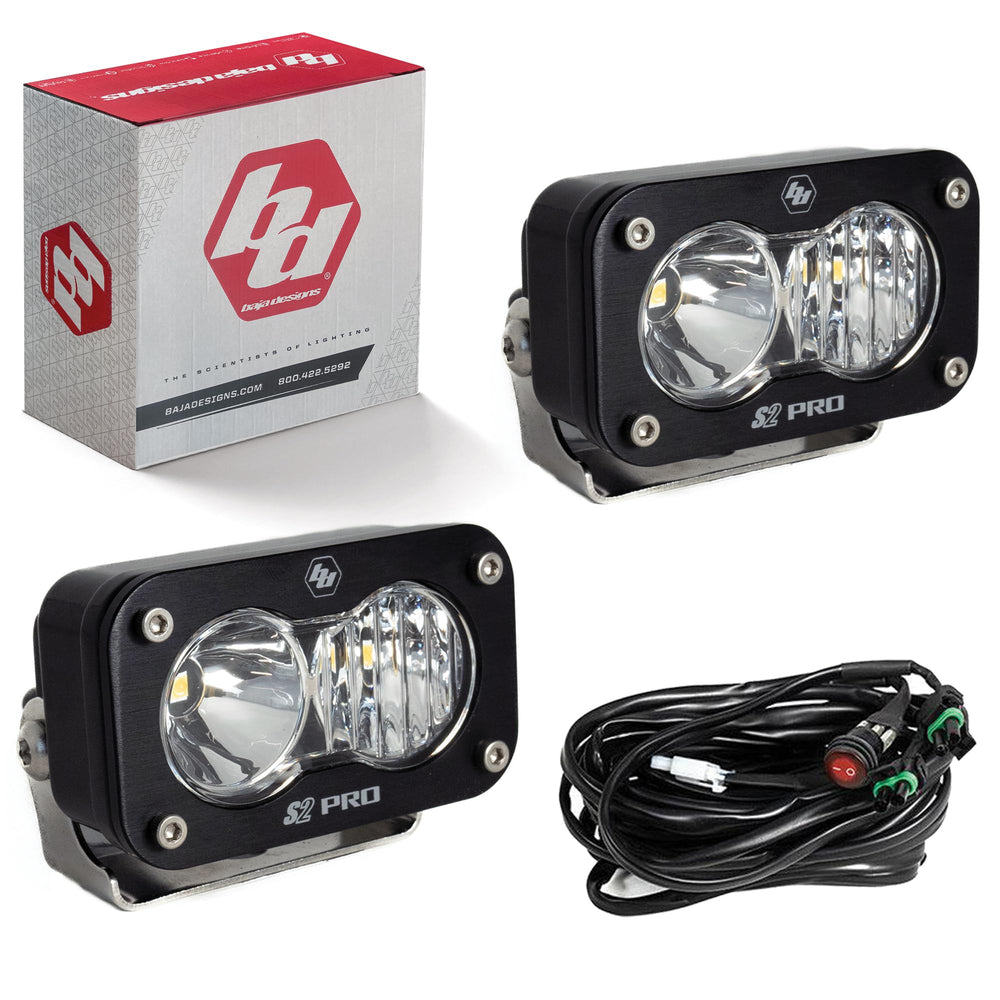 Baja Designs S2 Pro black driving/combo pair light, compact housing with high-lumen versatility.