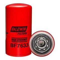 Baldwin BF7633 diesel spin-on fuel filter for reliable filtration and engine protection.