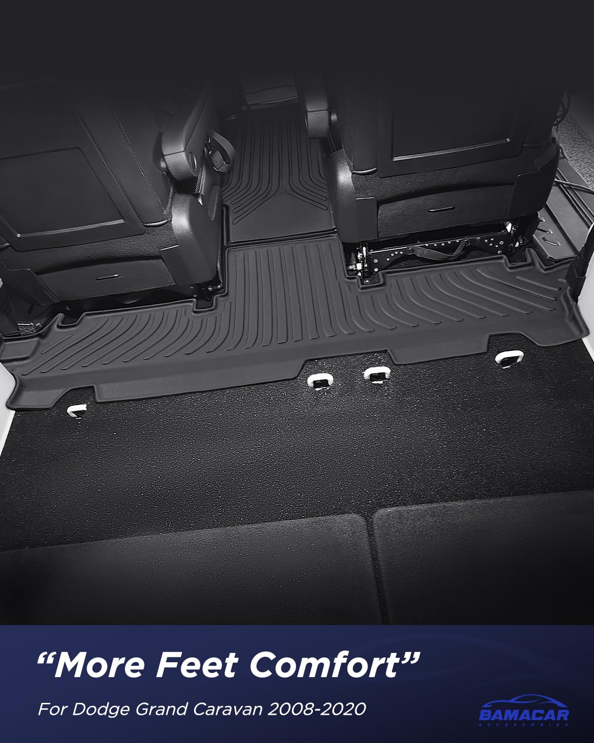 BAMACAR raised edge design contains snow, mud, and water.