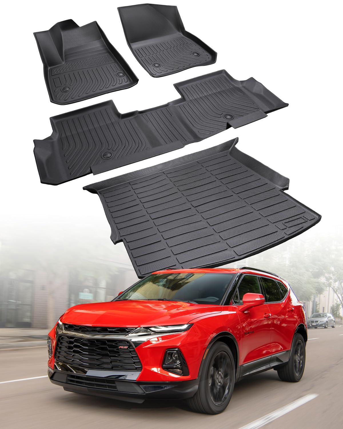 BAMACAR Blazer front all-weather mats with anti-slip buckles for secure fit.