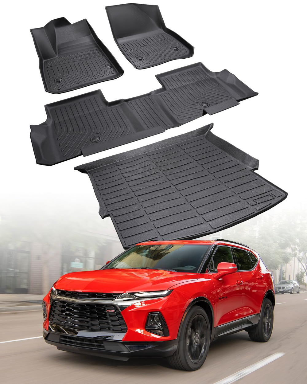 BAMACAR Blazer front all-weather mats with anti-slip buckles for secure fit.