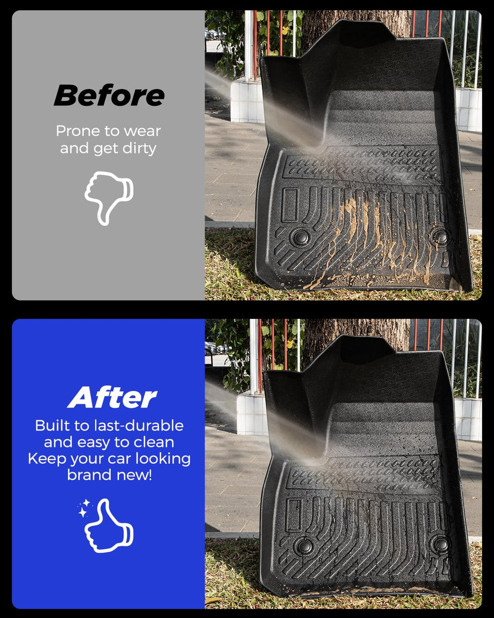 BAMACAR Blazer mats flattened after shipment for easy installation.