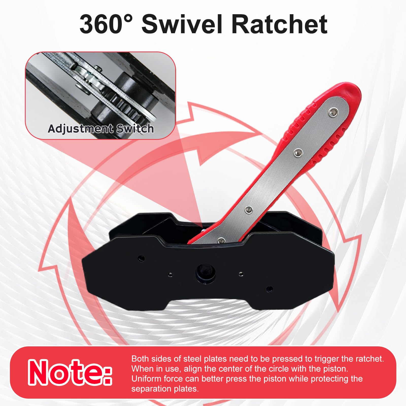 BamStriveboo steel plates provide even contact for safe piston compression