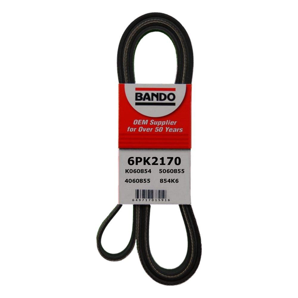 Bando USA serpentine belt closeup showing wear-resistant ribs for durability.