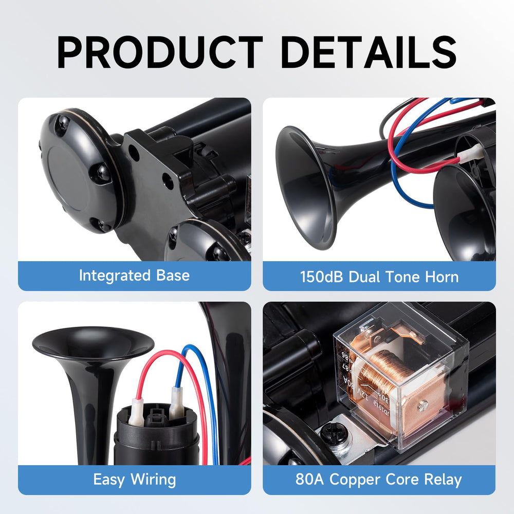 Banhao black integrated air horn complements rugged truck interiors.