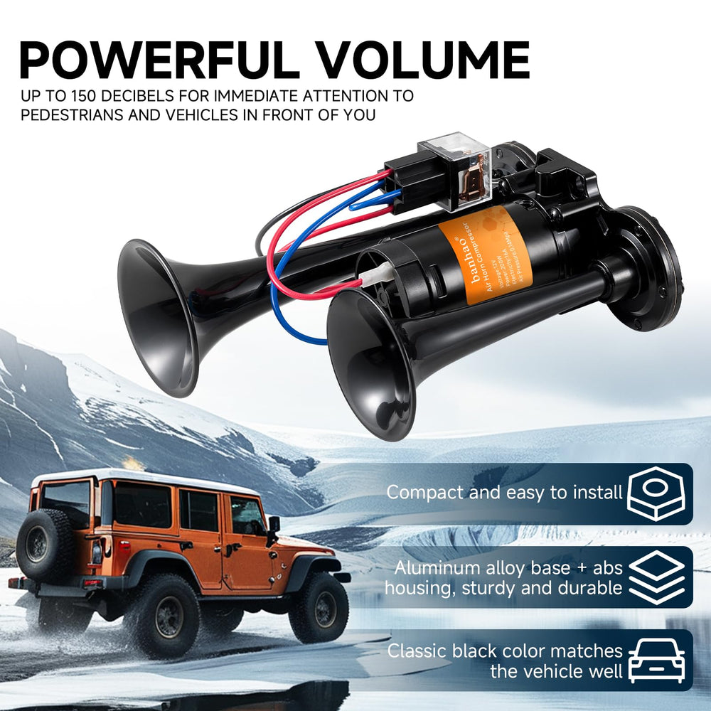 Banhao Electric Air Horn mounted on a truck for clear warning.