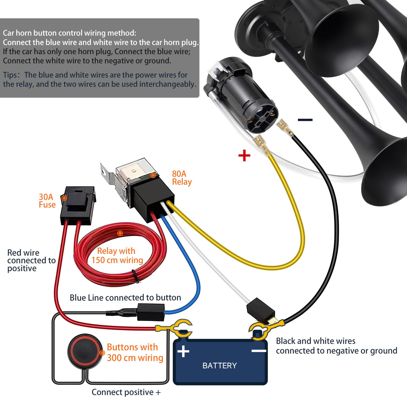 BANHAO loud warning helps others notice your vehicle on the road.