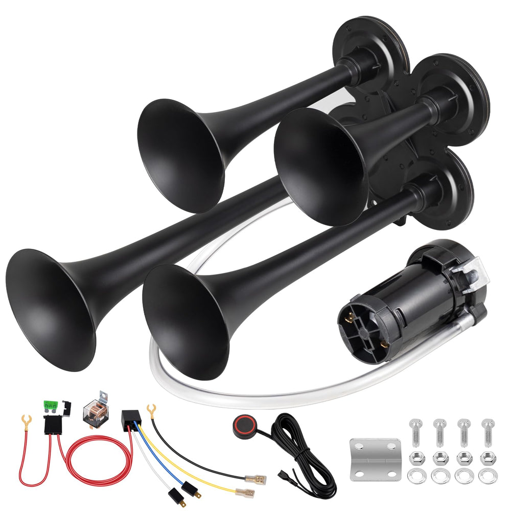 BANHAO truck horn with four trumpets for a loud road warning.