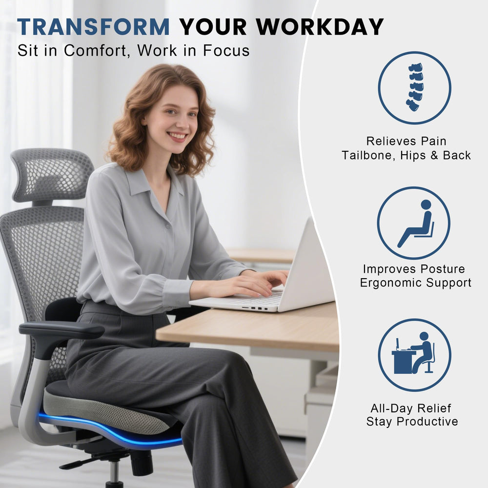 BANKQF memory foam truck seat cushion reduces tailbone pressure on long hauls