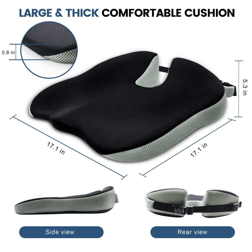BANKQF wedge car seat cushion improves driver visibility and posture