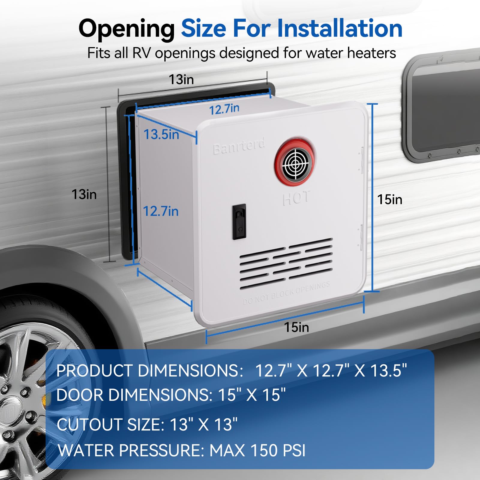 Banrterd RV on-demand hot water flow ensuring continuous showers.