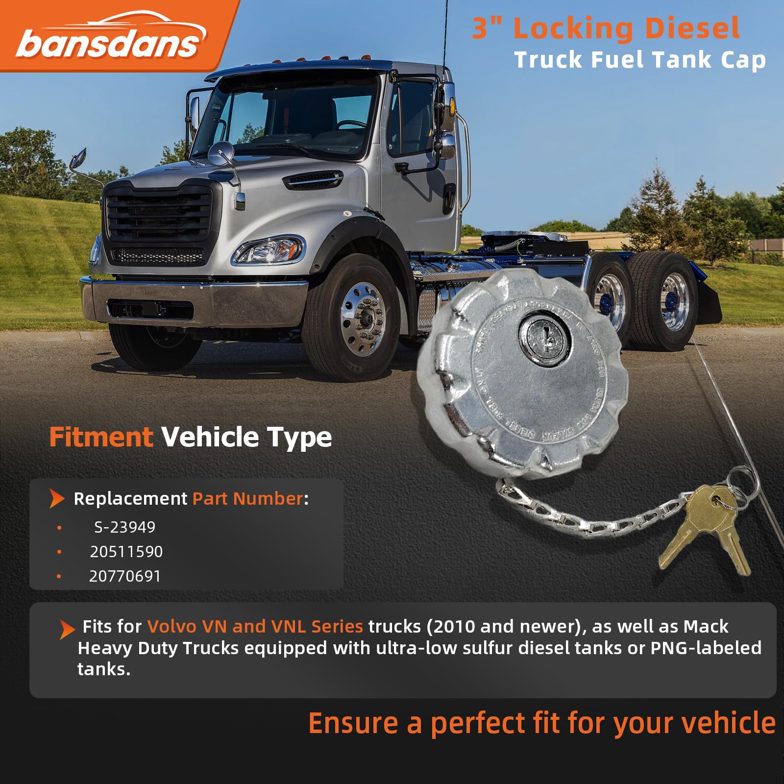 Bansdans aluminum diesel fuel cap with corrosion resistance for long-lasting performance