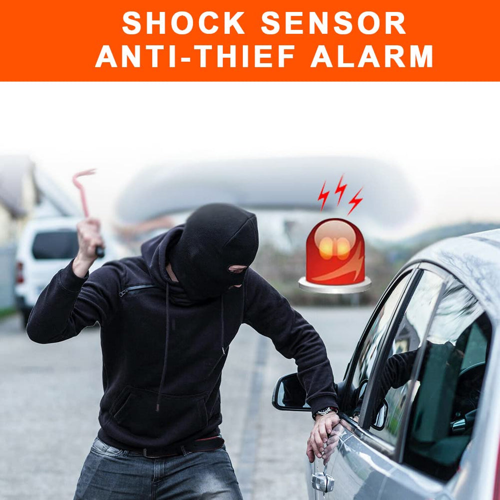 BANVIE shock alarm indicator shows protection against impact and unauthorized entry.
