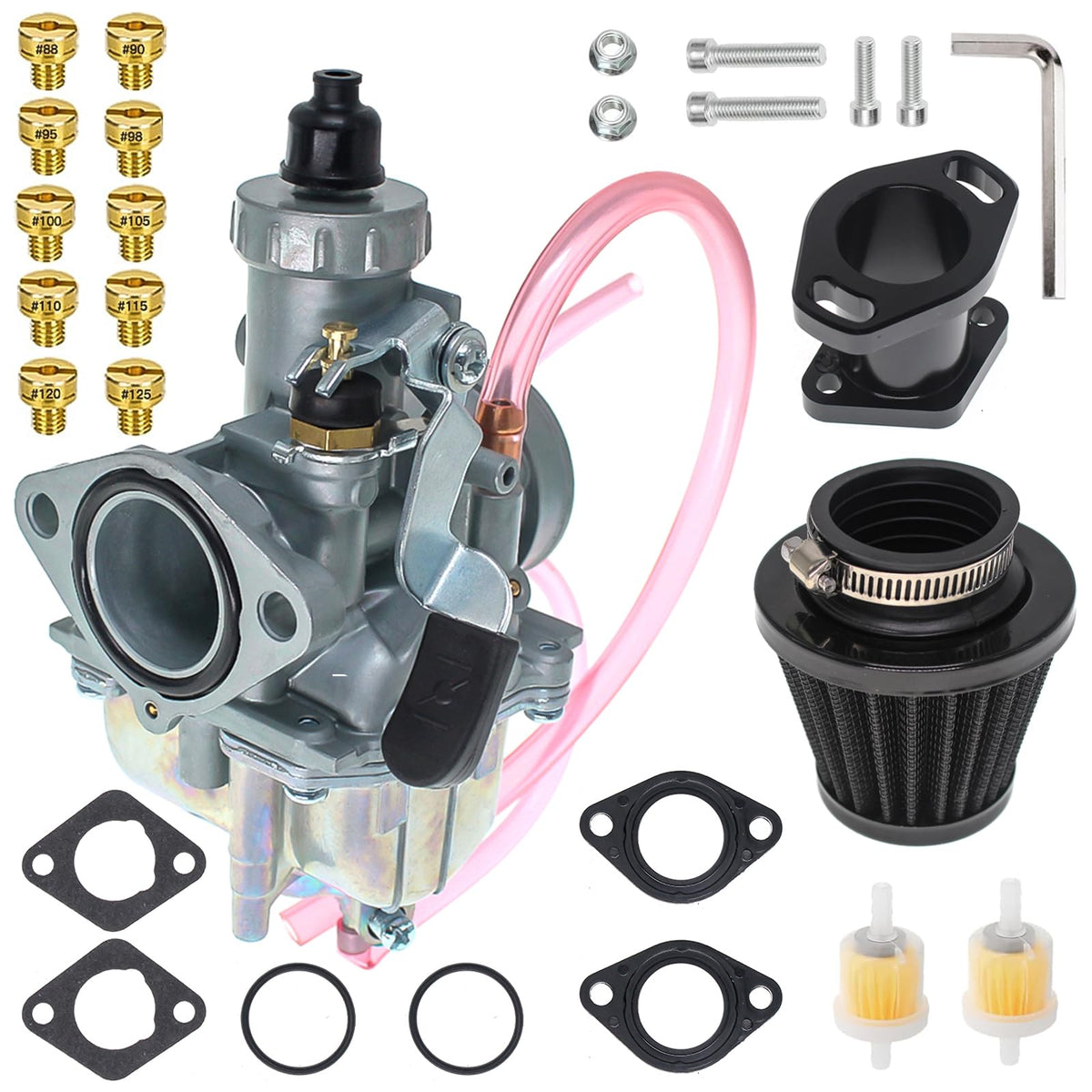 Banway VM22 carburetor close-up showing sturdy zinc alloy body for reliable performance