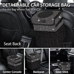 BAOGCOYO car trash can with adjustable straps fits back seat securely.