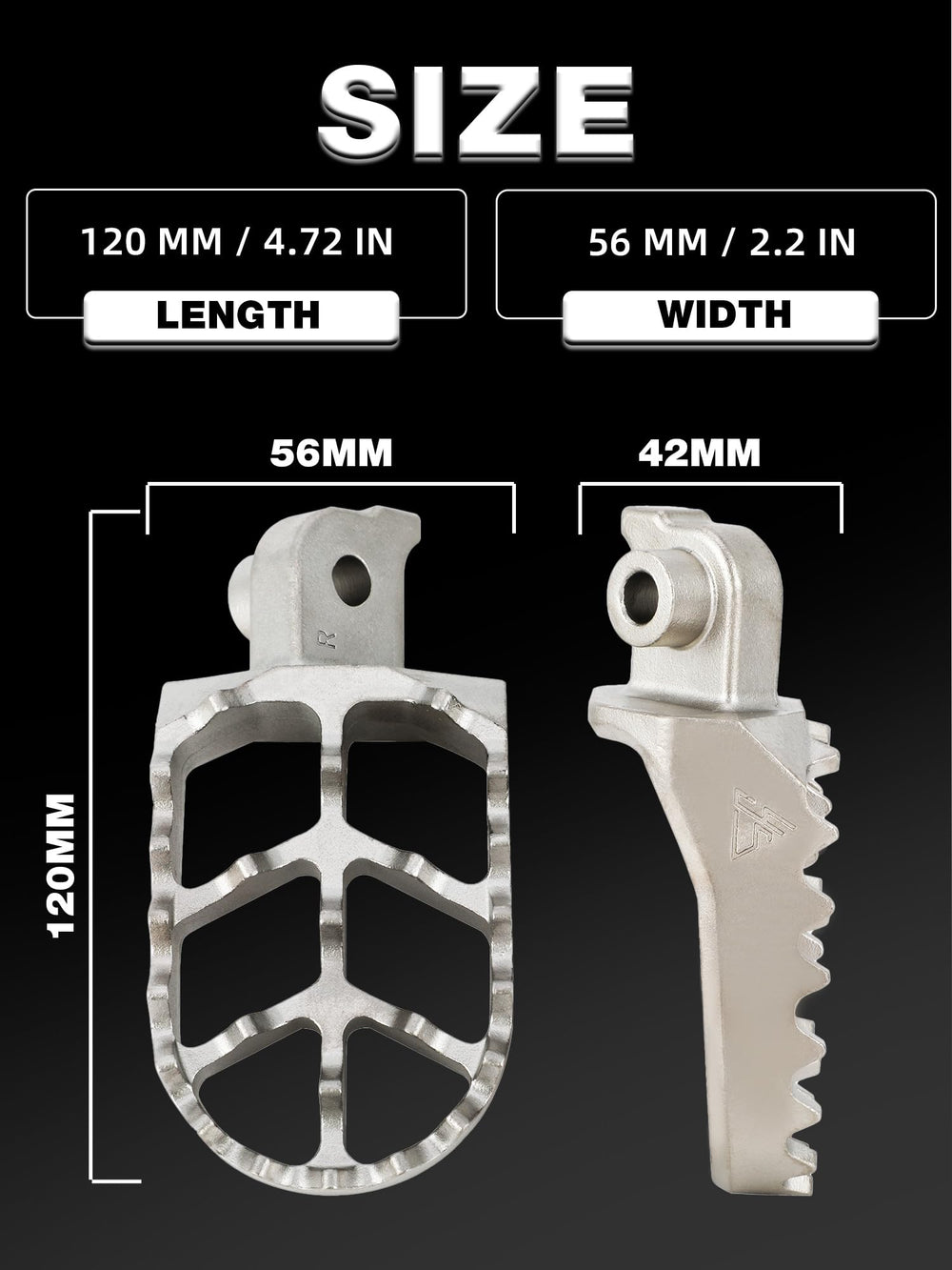 BAOUFF foot peg assembly with springs and pins for easy installation.