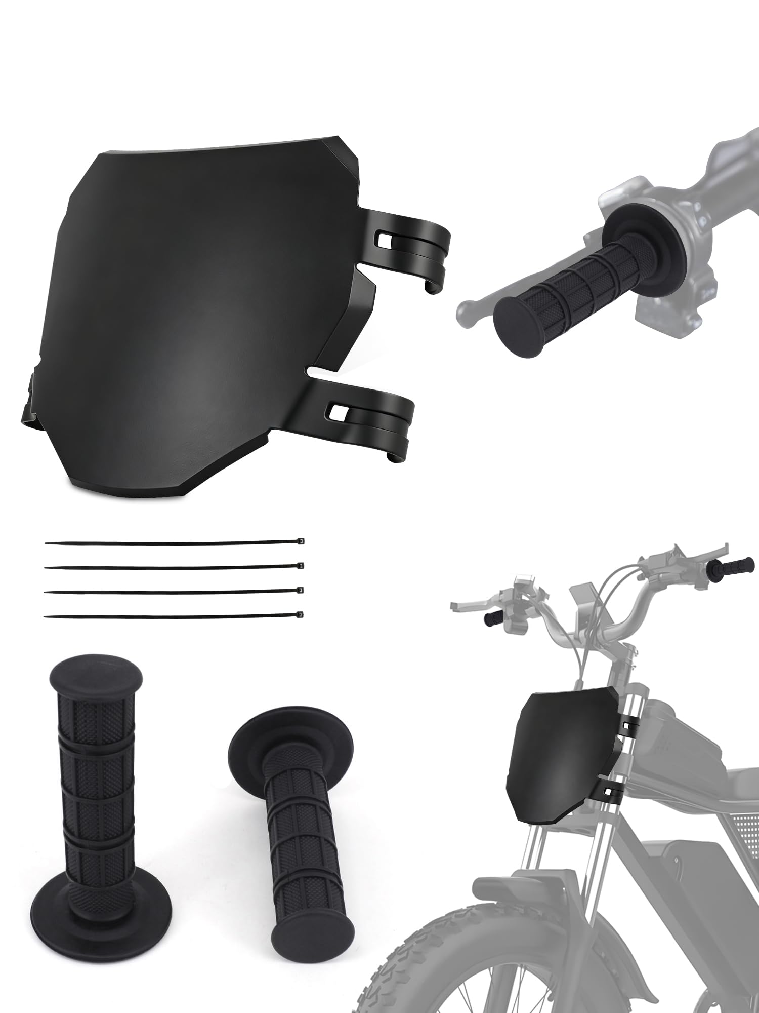 Baouff front number plate on an ebike for a clean, integrated appearance.