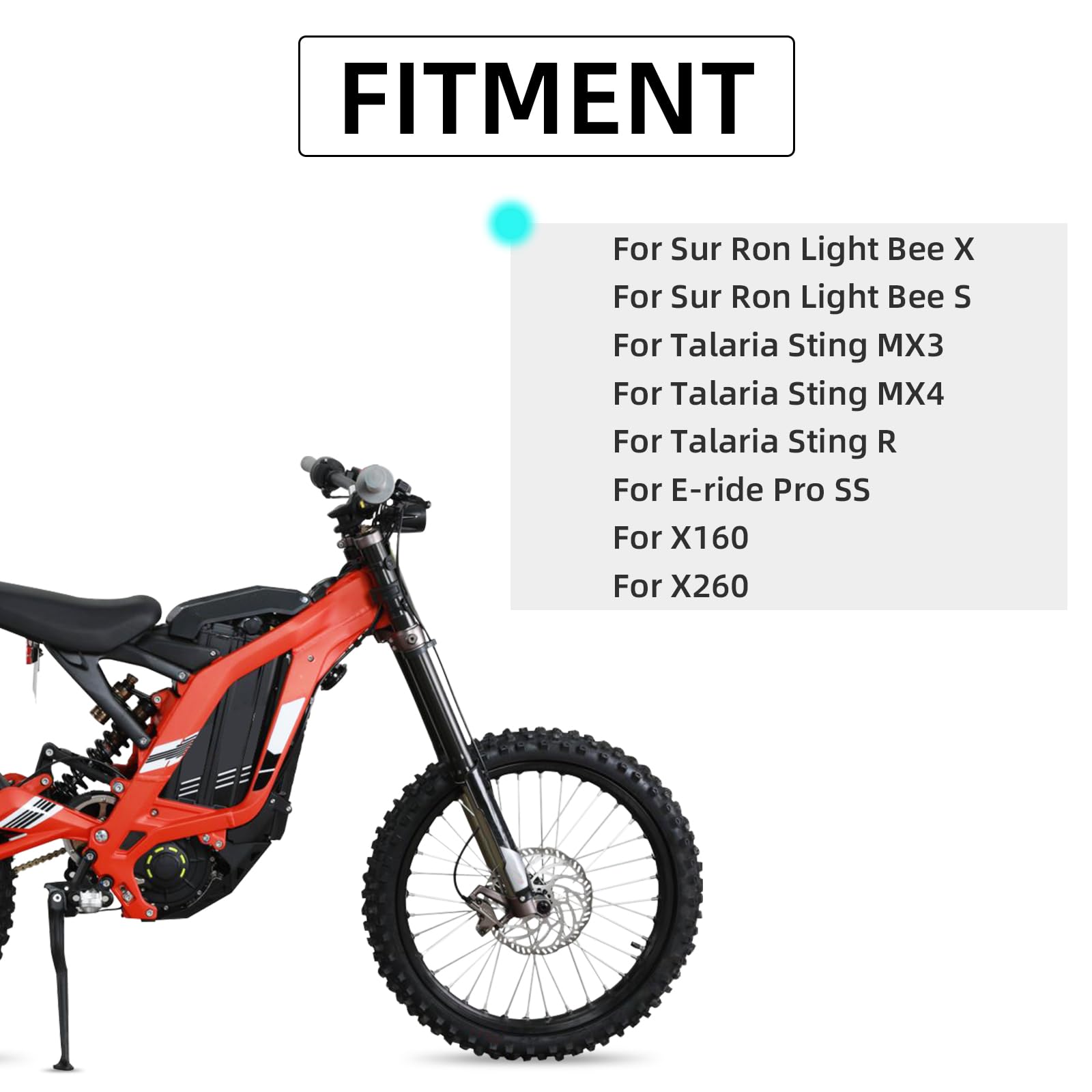 BAOUFF front number plate for Talaria Sting MX3 highlights tidy front aesthetics.