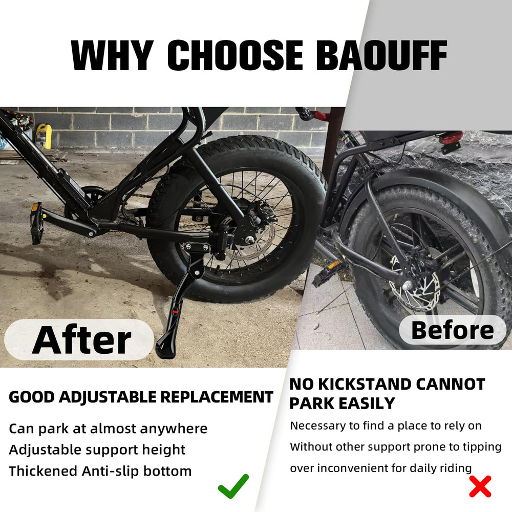 BAOUFF kickstand adjustable height range to fit different frames