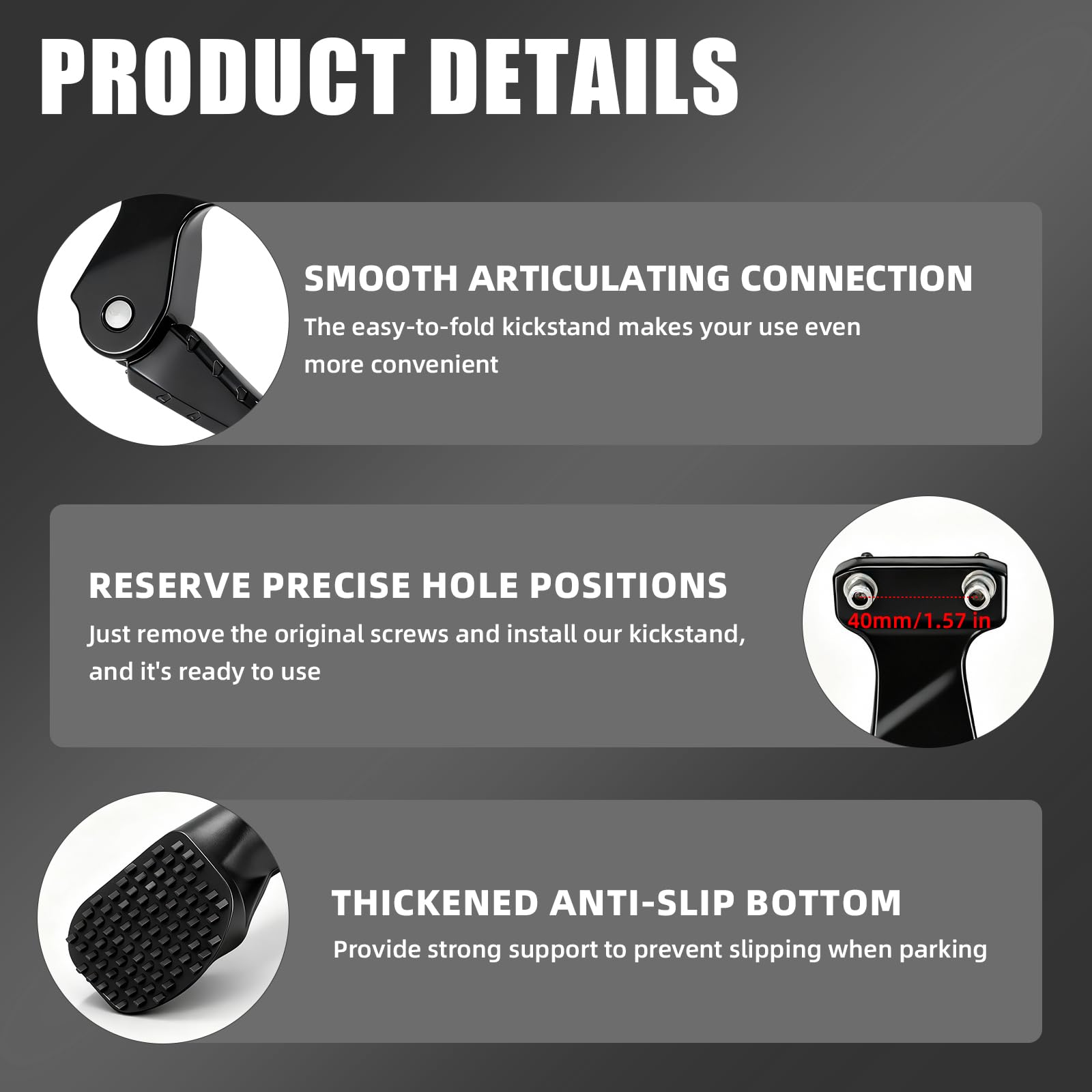 BAOUFF kickstand includes installation tools for easy mounting