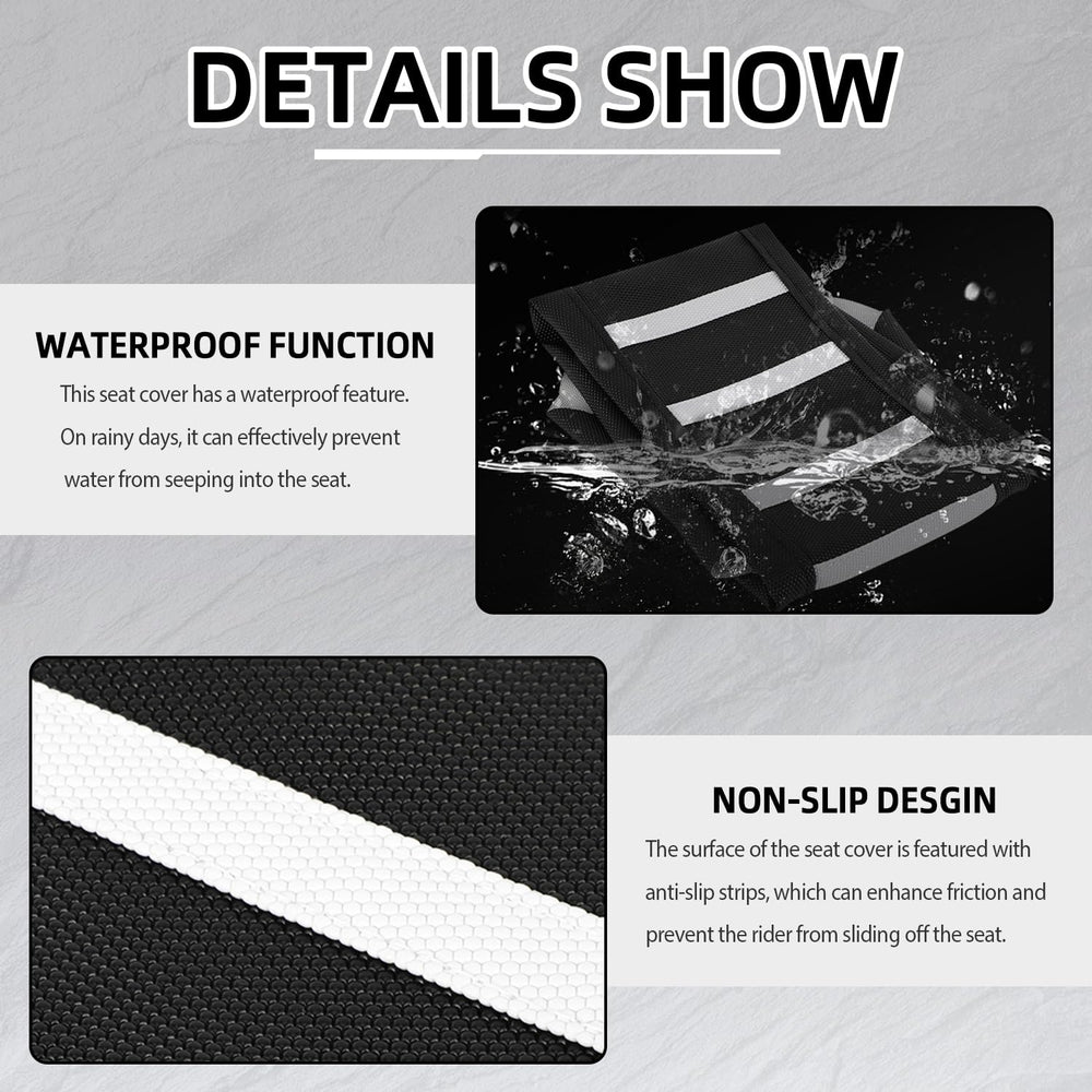 BAOUFF seat cover with non-slip strips providing secure grip on rough terrain.