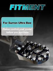 BAOUFF Surron Ultrabee footpeg body 7075 highlights lightweight durability.