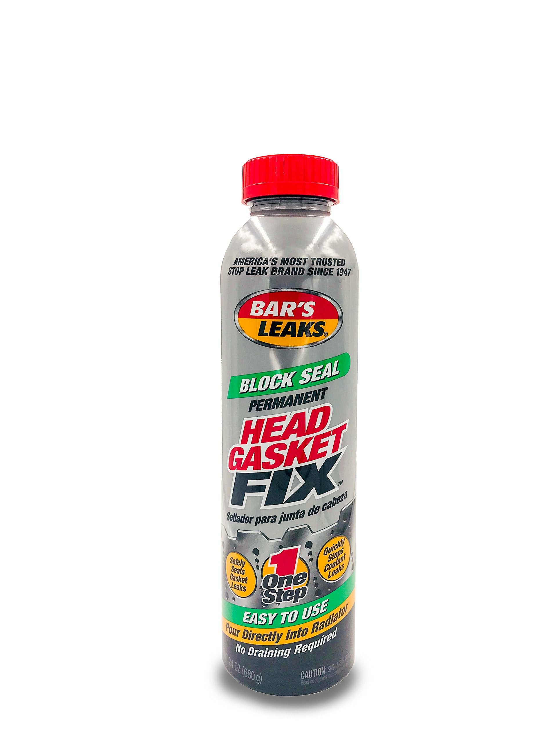 Bar's Leaks Head Gasket Fix bottle seals leaks quickly for a potential repair