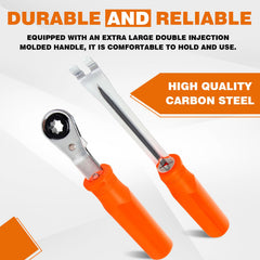 BARTOO fork-end release tool under-pawl for hands-free brake service.