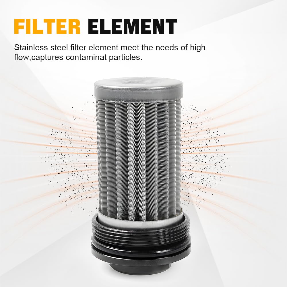 BARTOO 8AN adapter inline filter for higher flow fuel line setups.