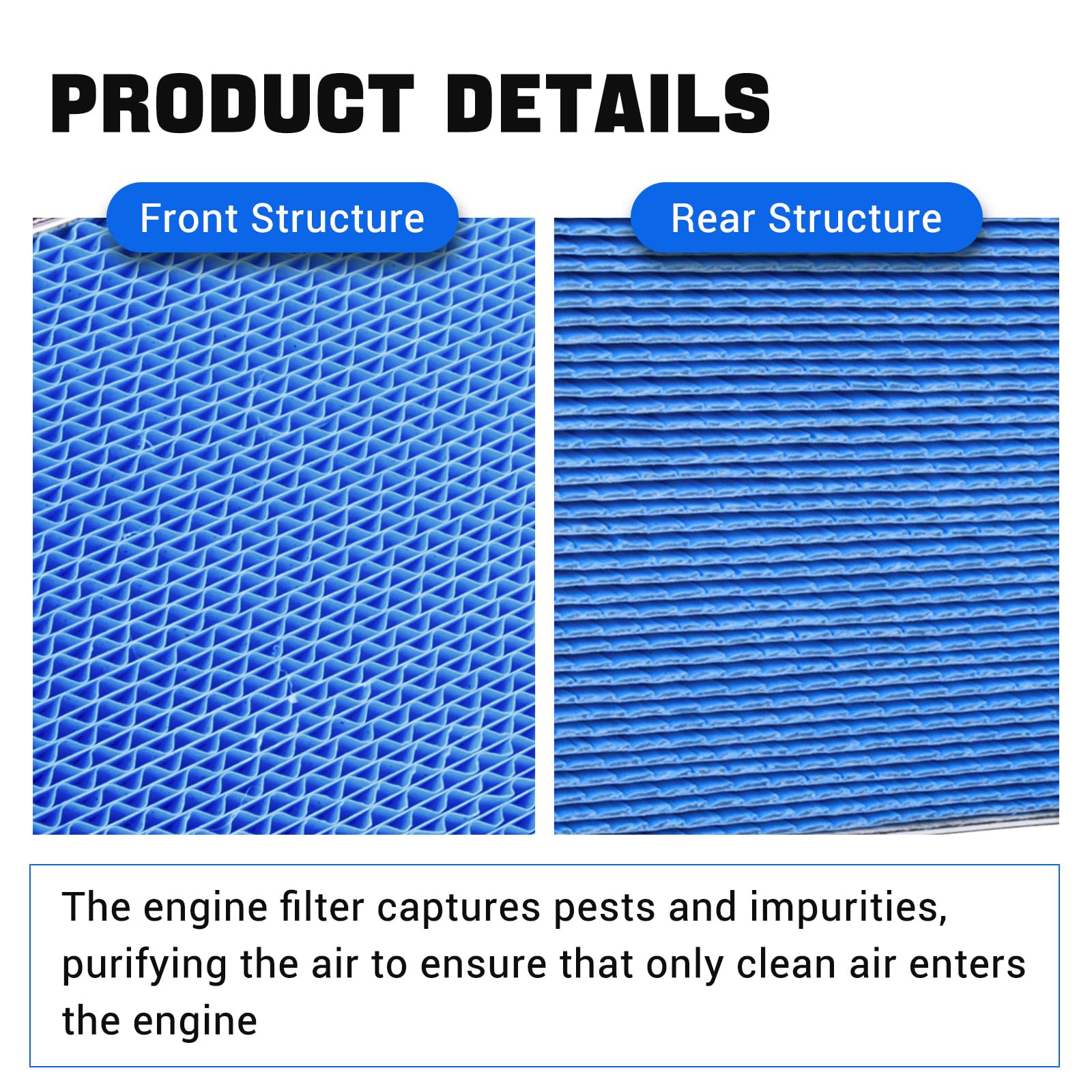 Bartoo engine air filter label showing OEM replacement compatibility