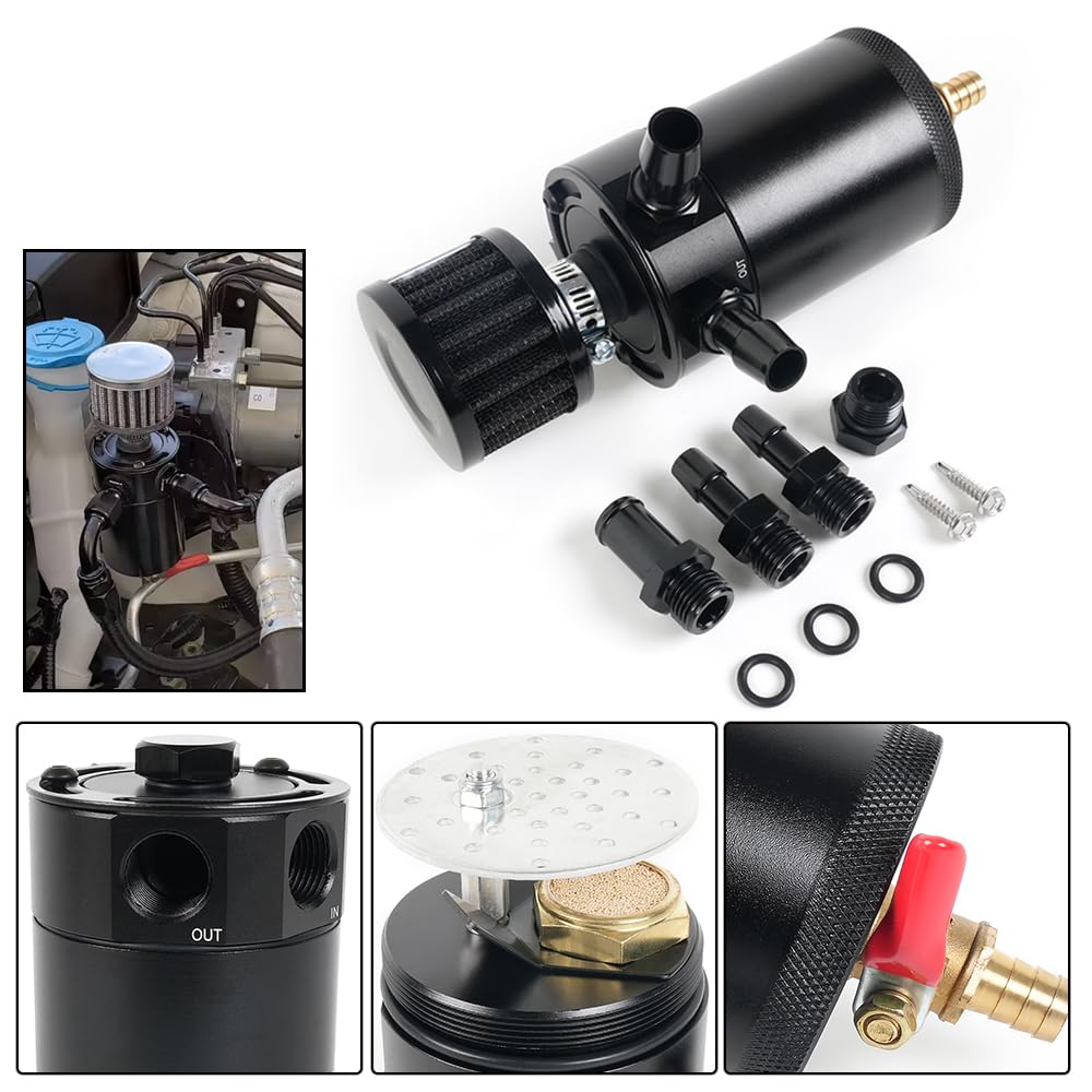 Bartoo reservoir oil separator highlighting universal fit for many vehicles