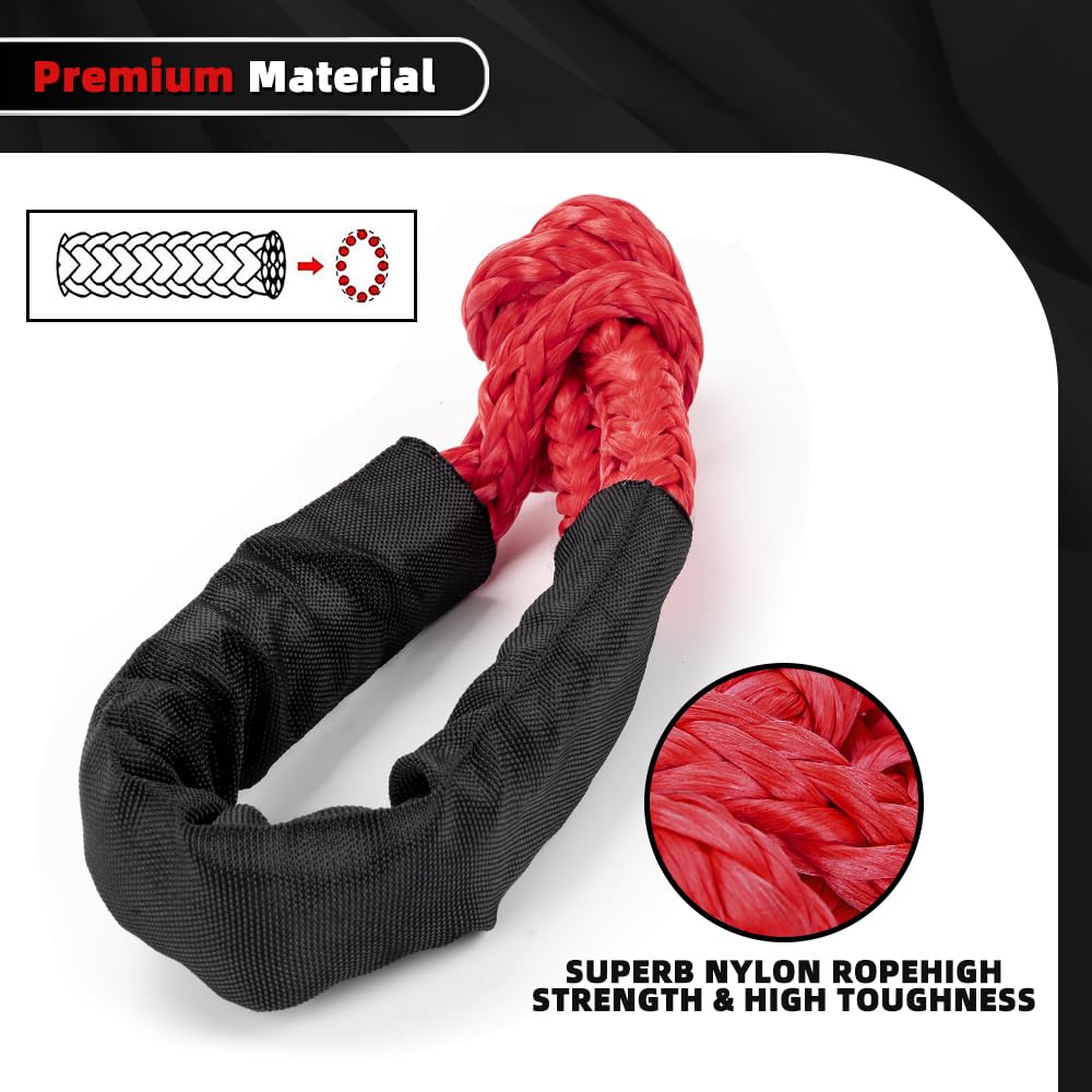 BARTOO soft shackle 1-2in 22in easily installs to enhance winch setups.