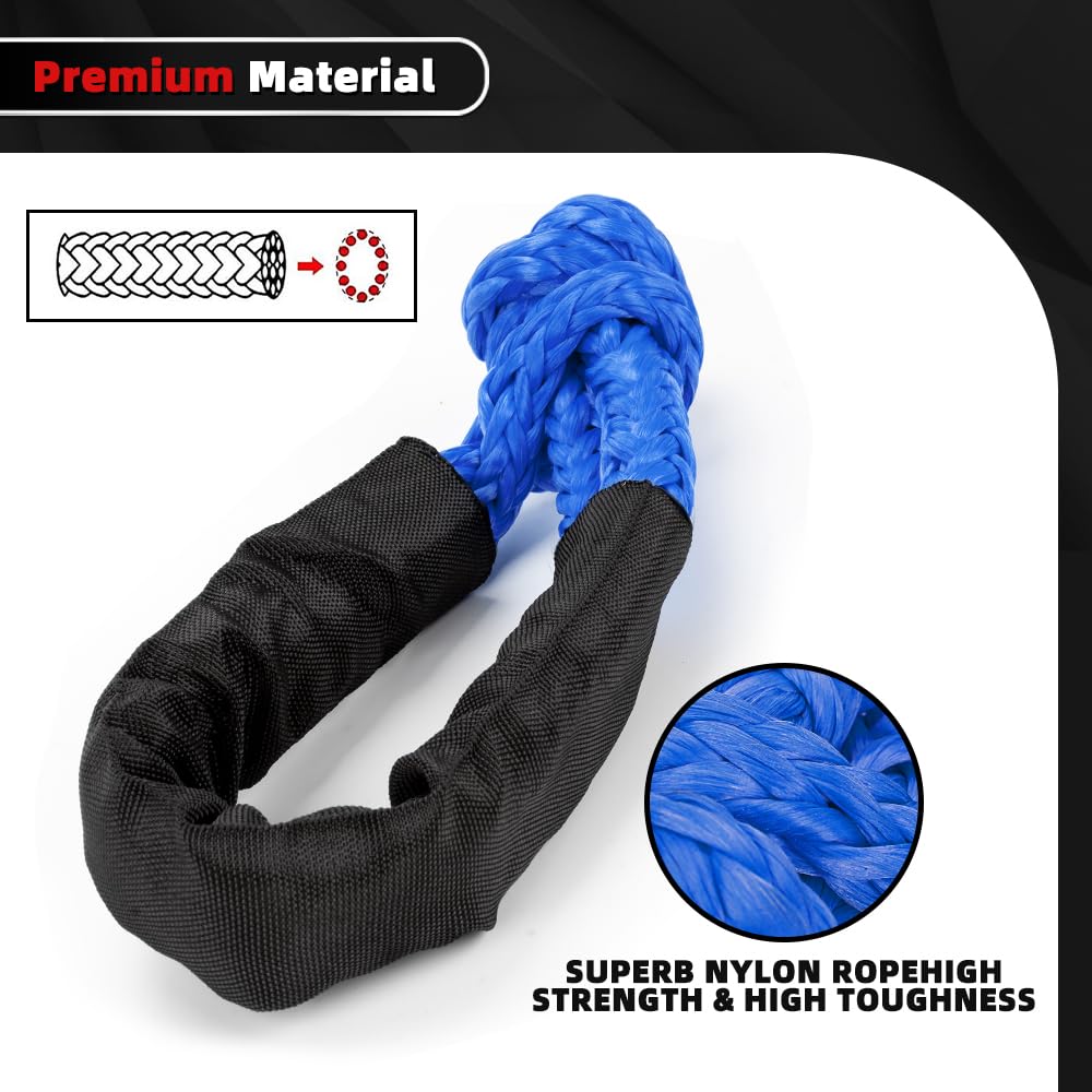 Bartoo soft shackles pair for quick, secure vehicle towing.