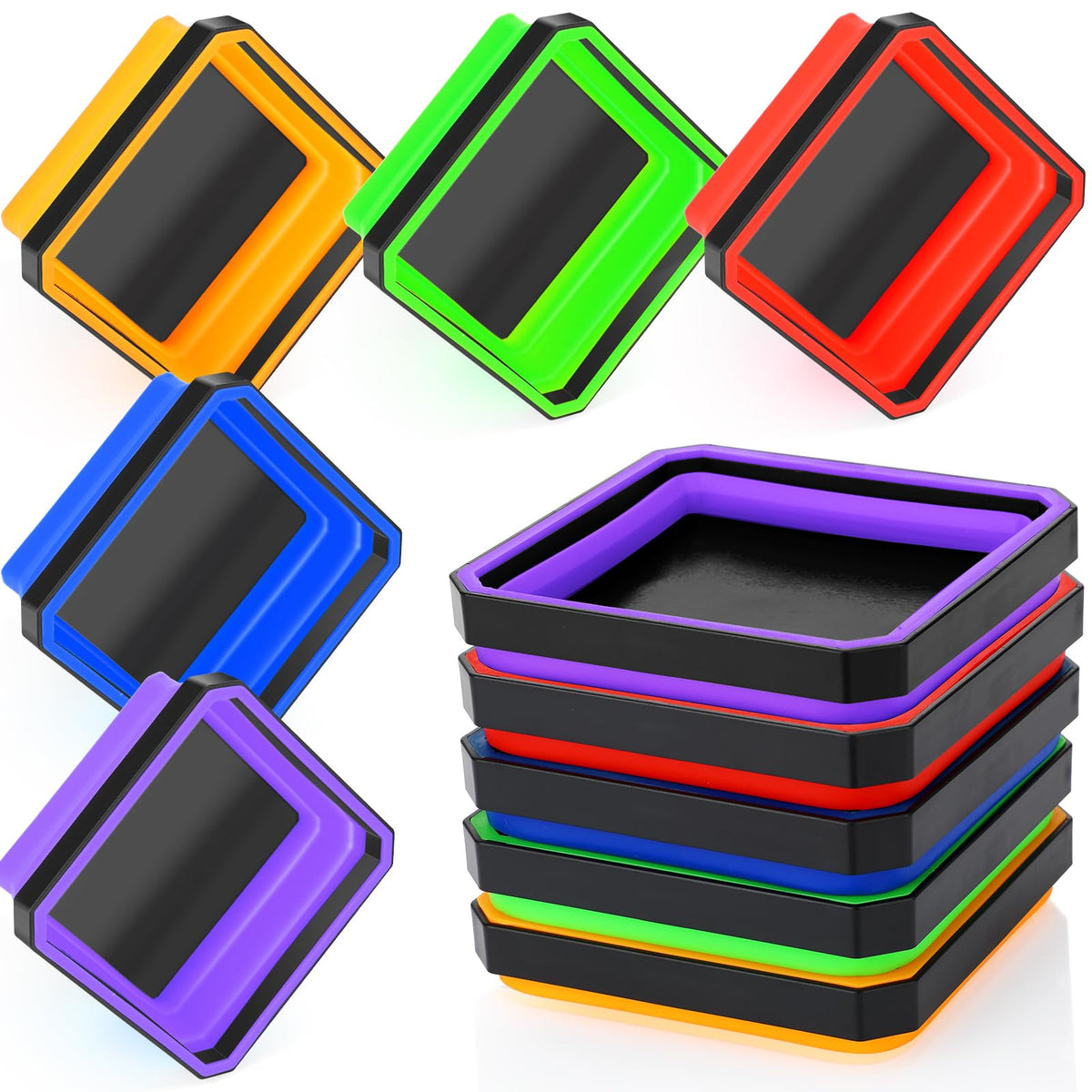 Barydat magnetic tool tray foldable green on metal surface holds bolts and screws within reach