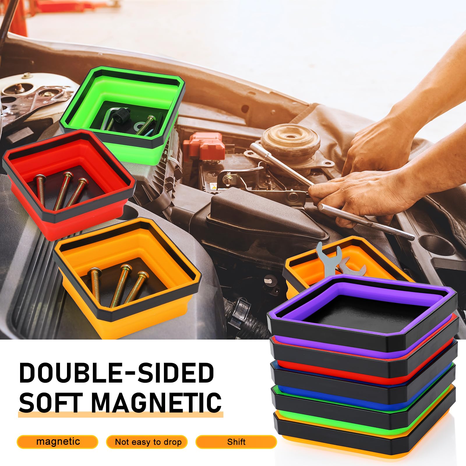 Barydat silicone-accented magnetic tray with protective edges safeguards delicate hardware