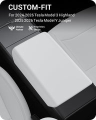 BASENOR center console armrest cover for Tesla Model Y 2025-2026 non-slip surface.