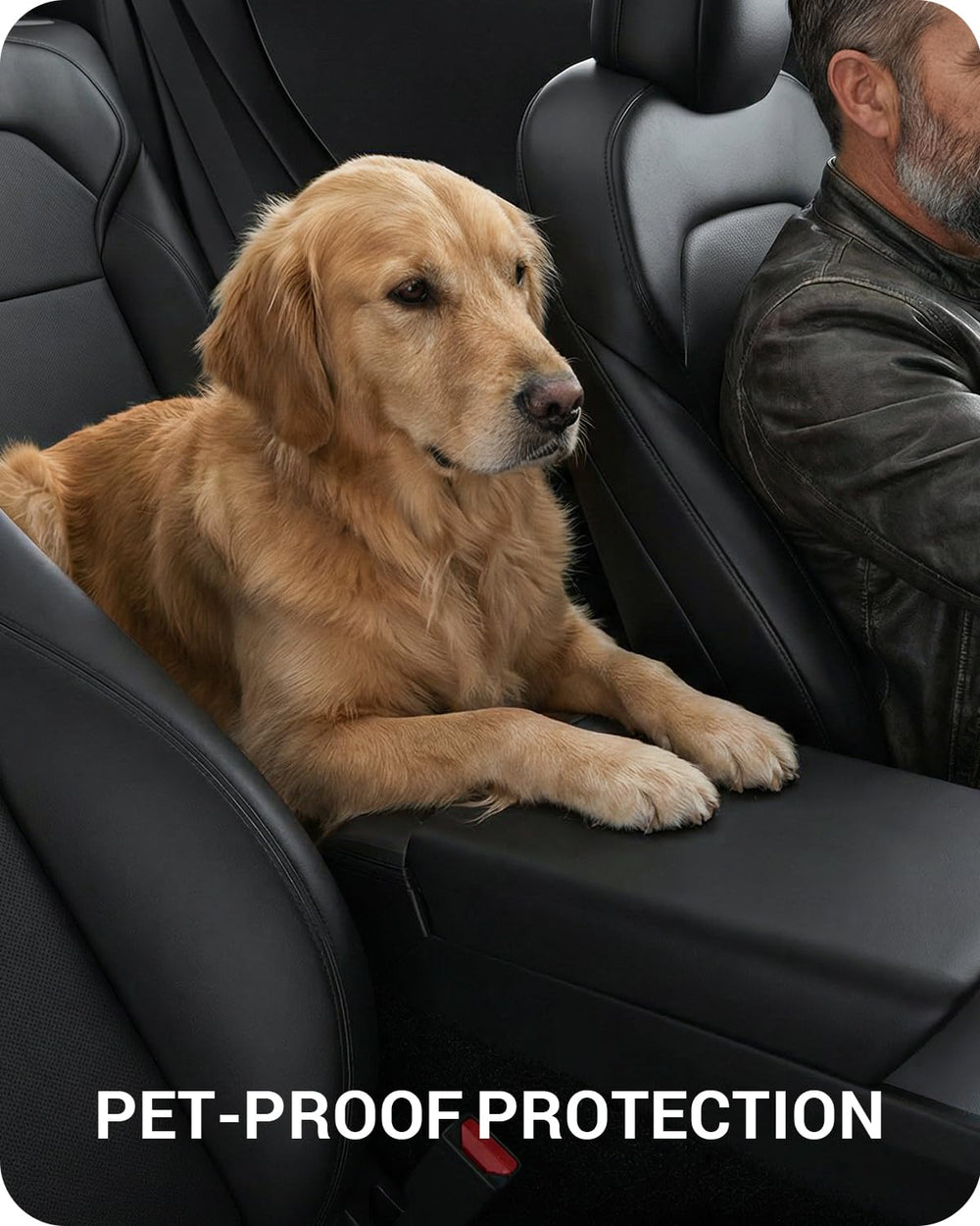BASENOR center-console cover on Model Y Juniper, protective shield against daily wear.