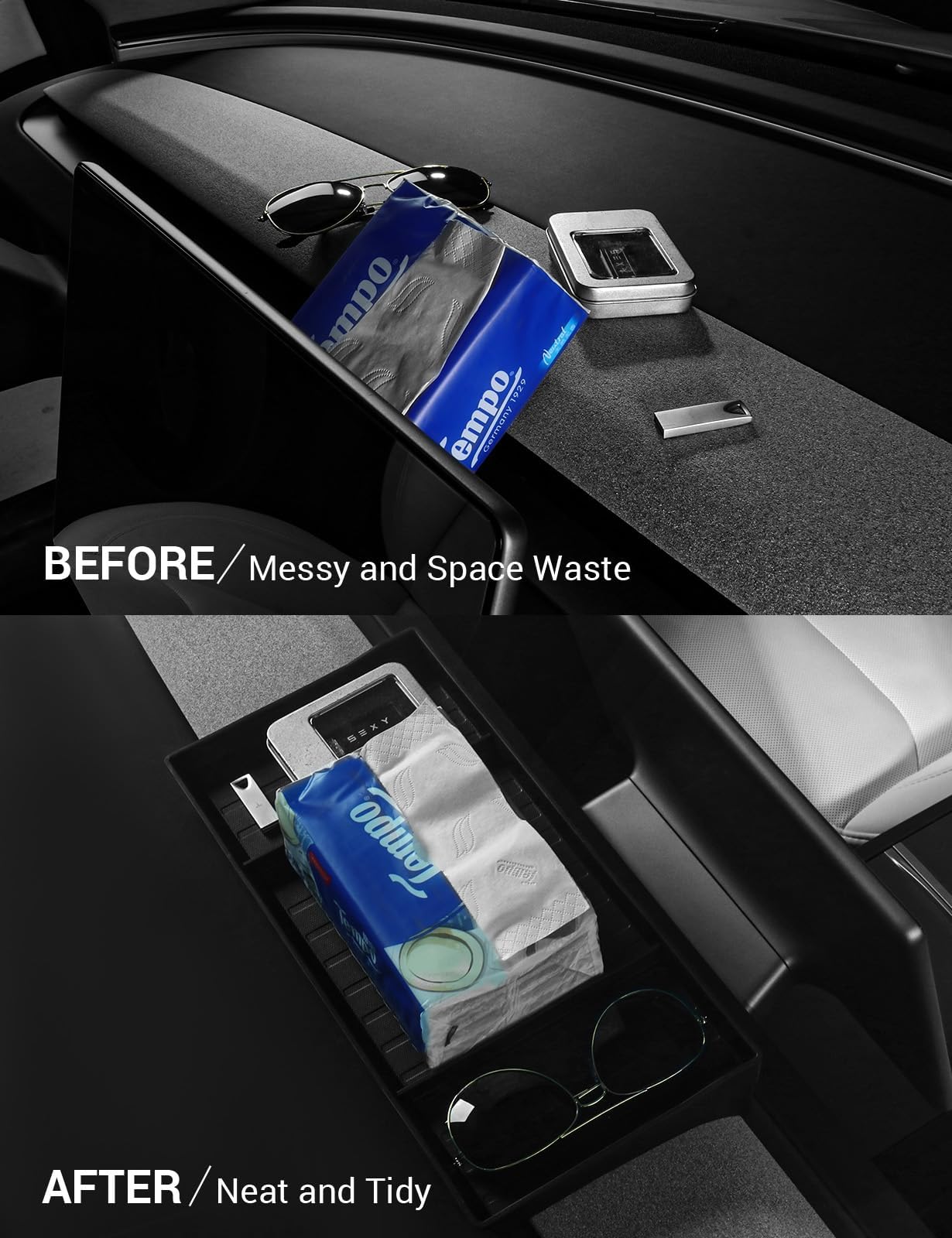 Basenor center console tray installation quick and easy in seconds.