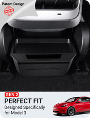 BASENOR Model 3 backseat organizer tray neatly stores cups and devices.