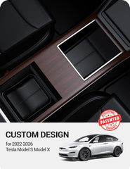 BASENOR Model S center console tray dividers closeup highlighting secure compartments
