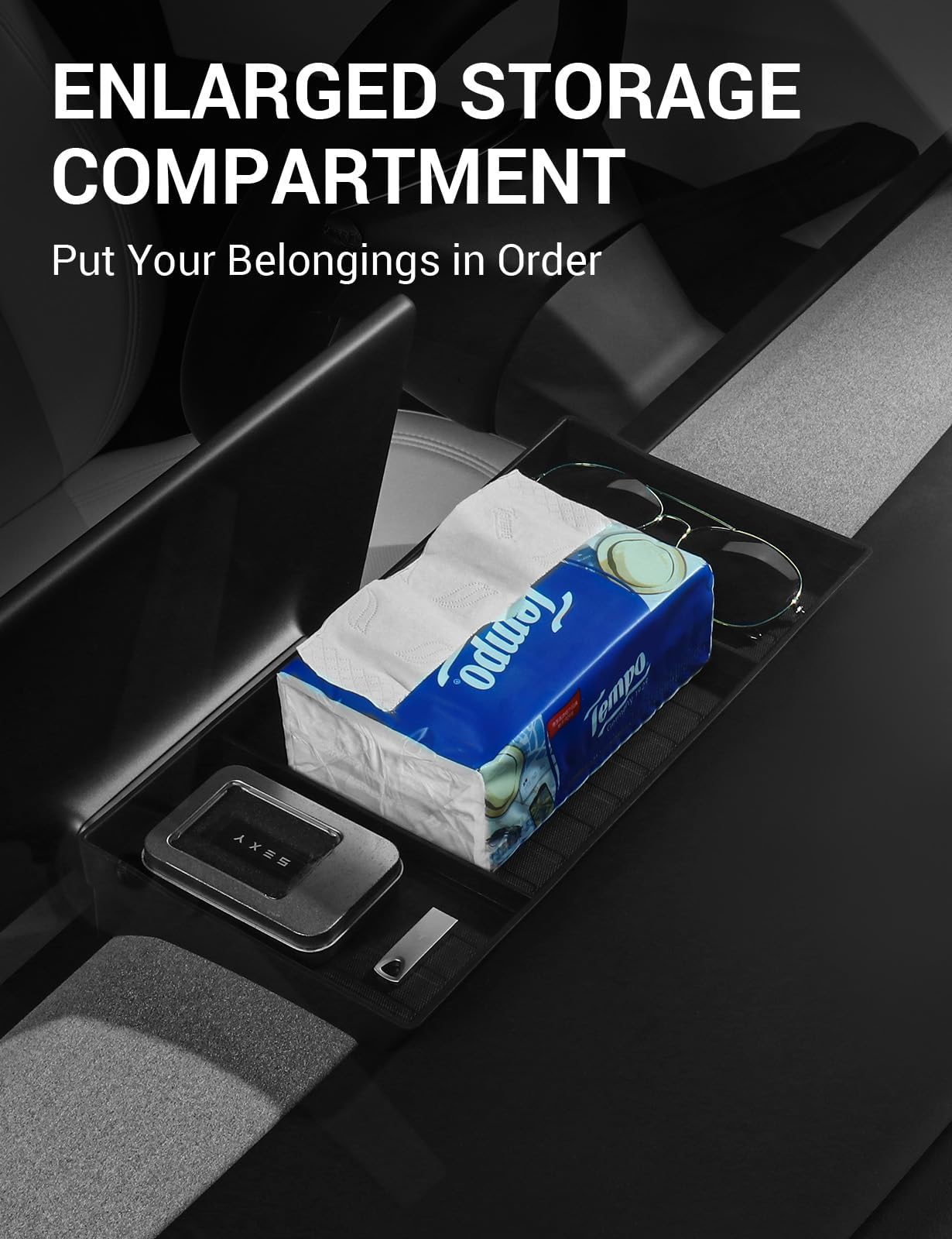 Basenor sunglasses organizer keeps eyewear within reach while driving.
