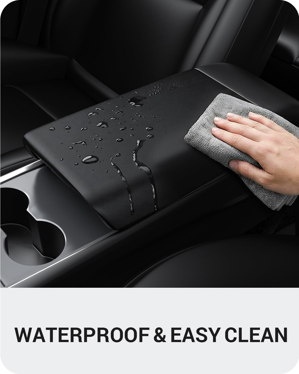 BASENOR center-console-cover all-black finish enhances cabin aesthetics.