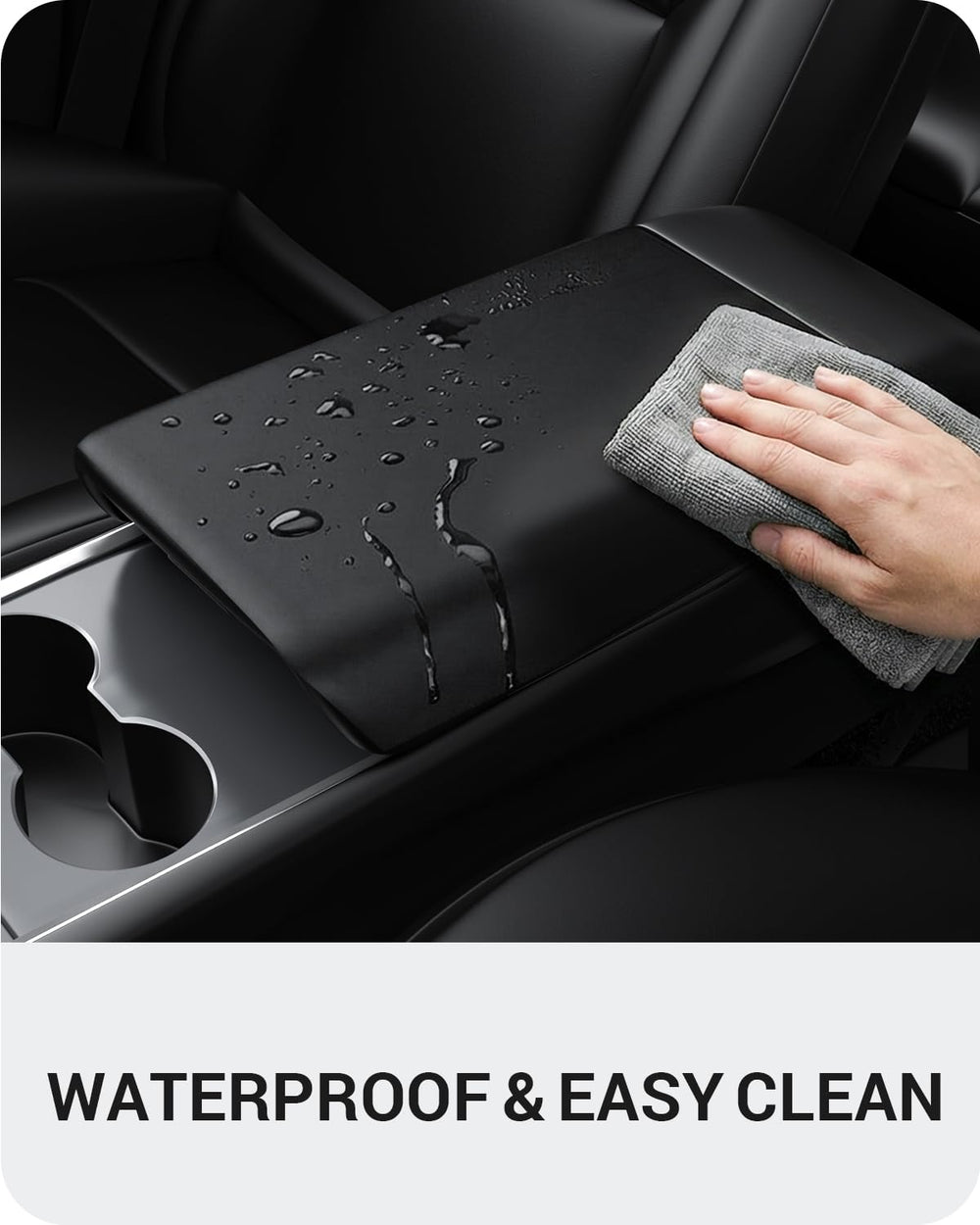 BASENOR center-console-cover all-black finish enhances cabin aesthetics.